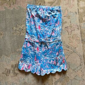 Lilly Pulitzer Jace Sailboat Print Romper
